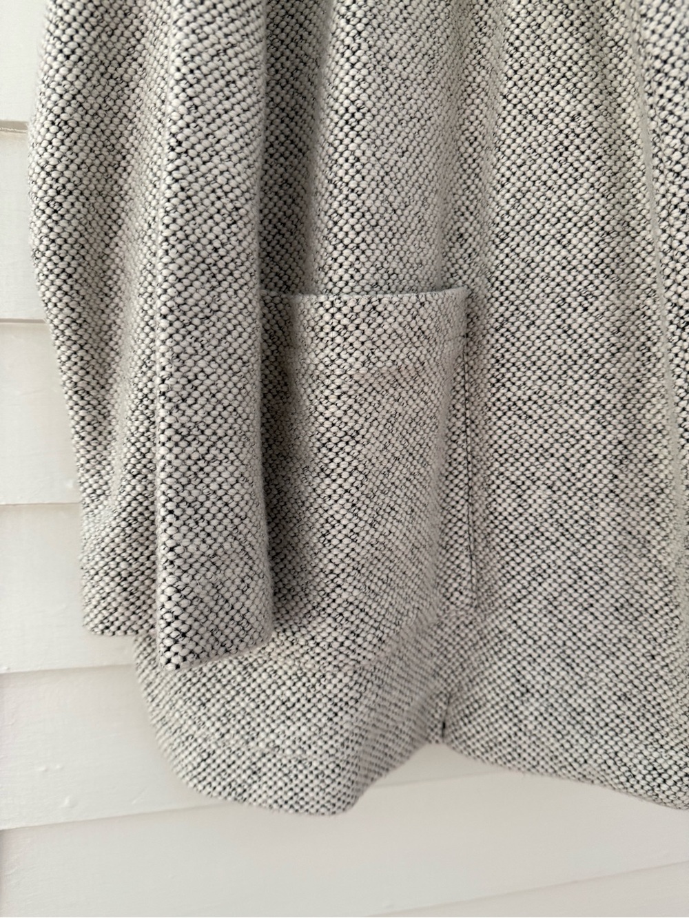 Baccini | Open Front Knit Cardigan Jacket 1X Black White Textured Sweater Coat - Picture 4 of 6